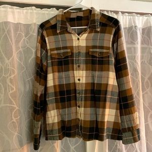 Patagonia brown flannel shirt.